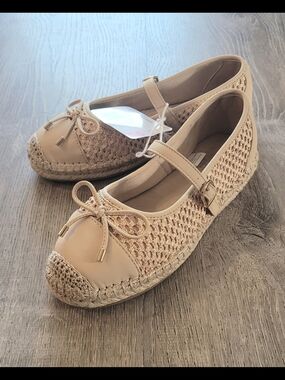 Wicker Mary Jane Ballet Flats Size 8 NWT
